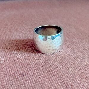 .925 Hammered sterling silver ring
